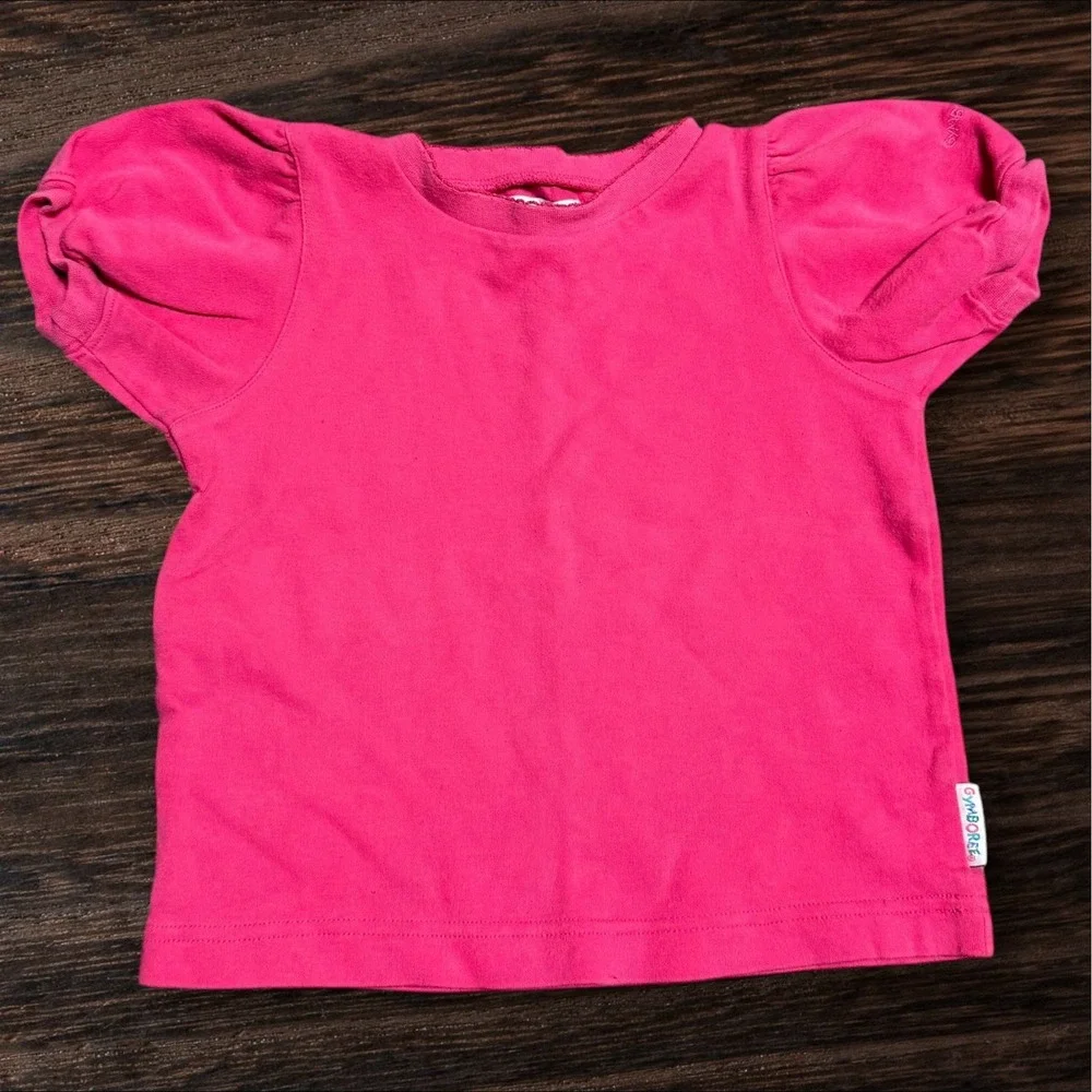 Vintage Gymboree Pink Shirt With Rainbow Tag Size‎ M Bubble Sleeves.